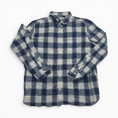 Camisa Calvin Klein Grande Azul Y Blanco Cuadro