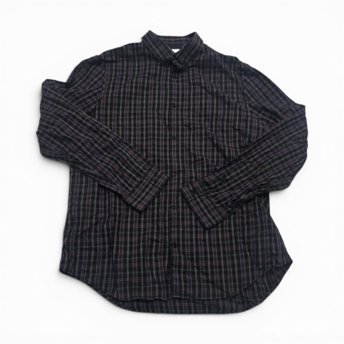 Camisa Calvin Klein Grande L Cuadro Morado Y Negro