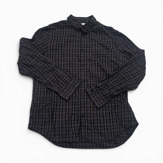 Camisa Calvin Klein Grande L Cuadro Morado Y Negro