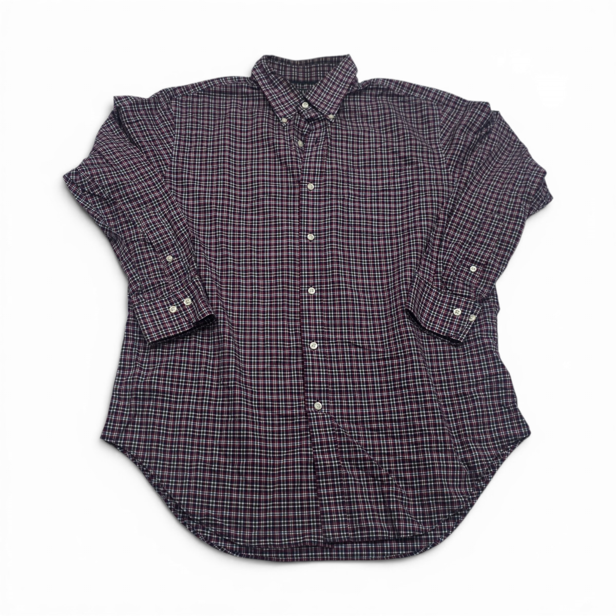 Camisa Ralph Lauren Grande L Cuadro Azul, Vino Y Verde