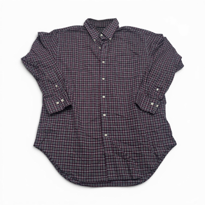 Camisa Ralph Lauren Grande L Cuadro Azul, Vino Y Verde