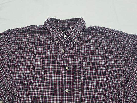 Camisa Ralph Lauren Grande L Cuadro Azul, Vino Y Verde