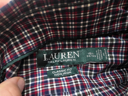 Camisa Ralph Lauren Grande L Cuadro Azul, Vino Y Verde
