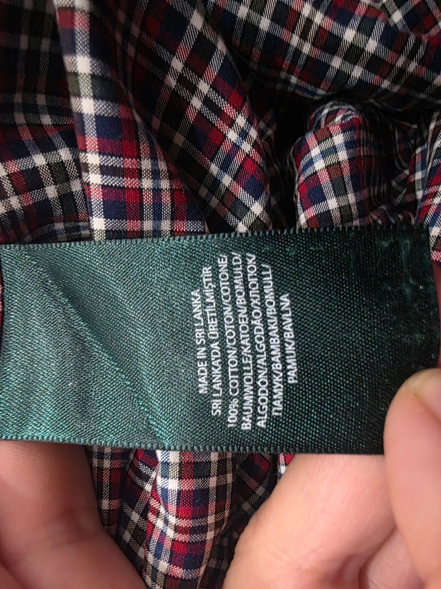 Camisa Ralph Lauren Grande L Cuadro Azul, Vino Y Verde