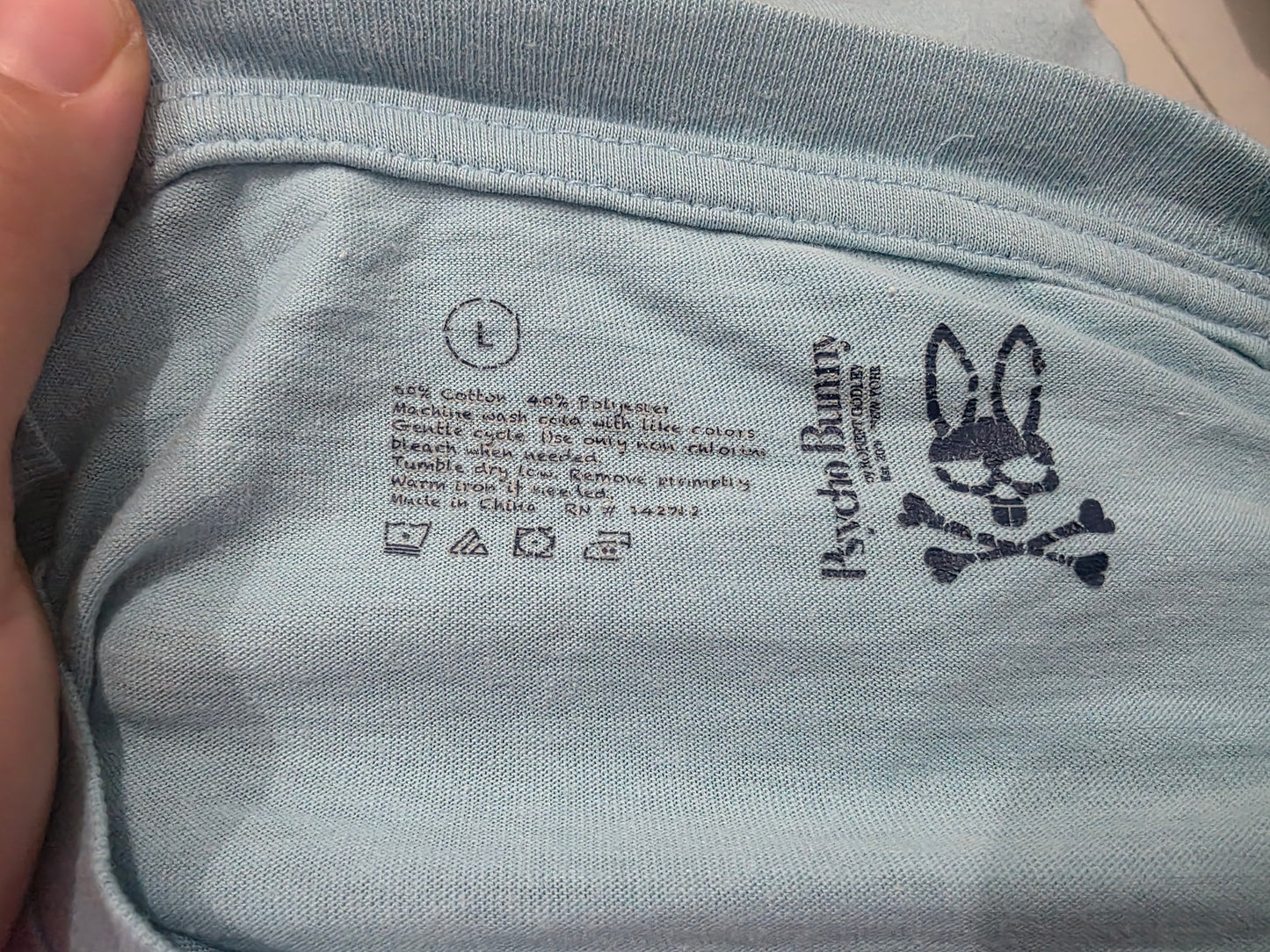Playera Psycho Bunny Grande L Azul Claro