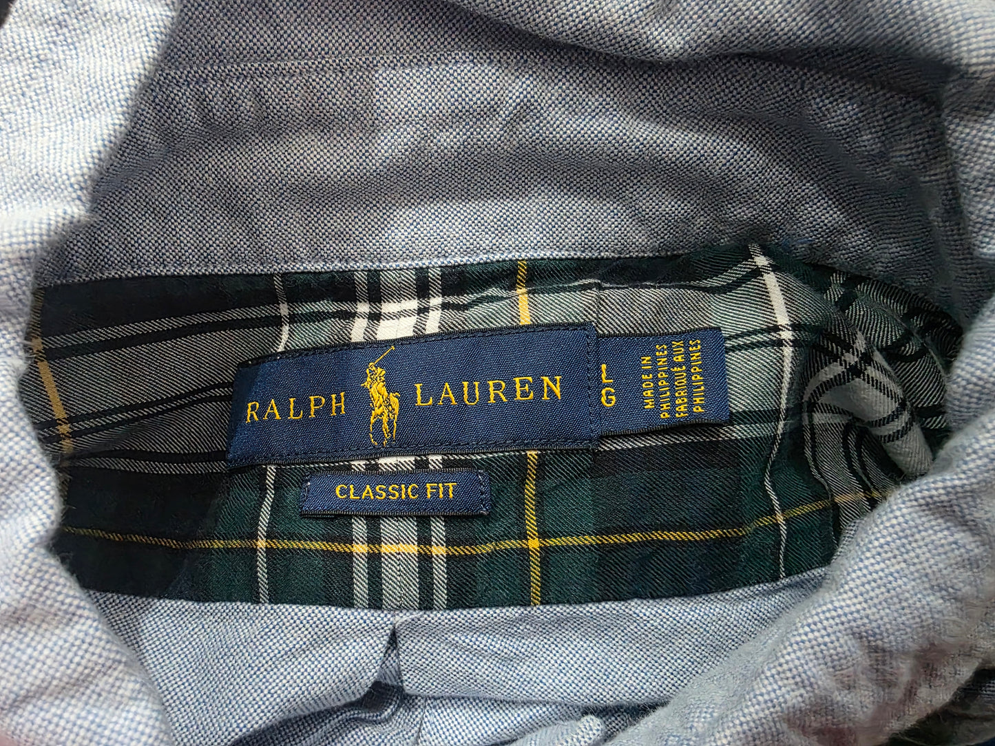 Camisa Classicfit Ralph Lauren Grandel Azul Claro Pony Azul
