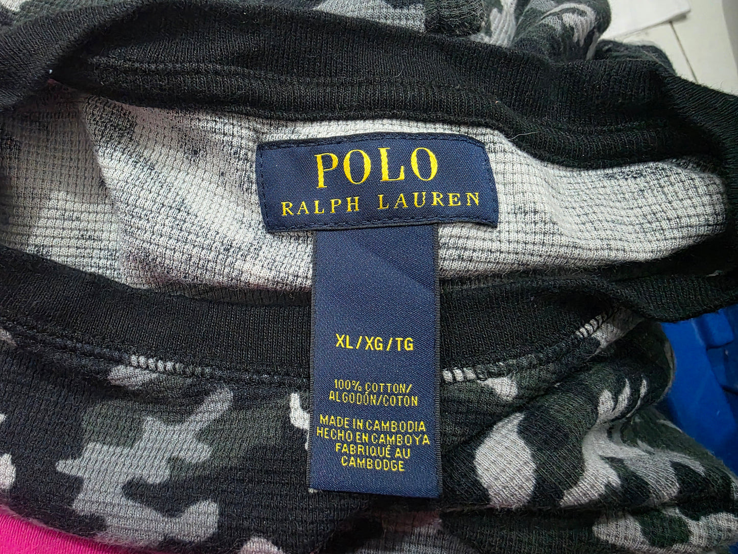 Playera Manga Larga Ralph Lauren Xgrande Xl Negro Camoflaje