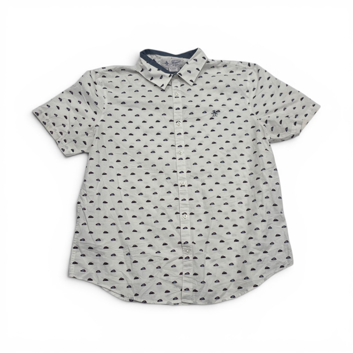 Camisa Manga Corta Penguin Xgrande Xl Blanca Carro