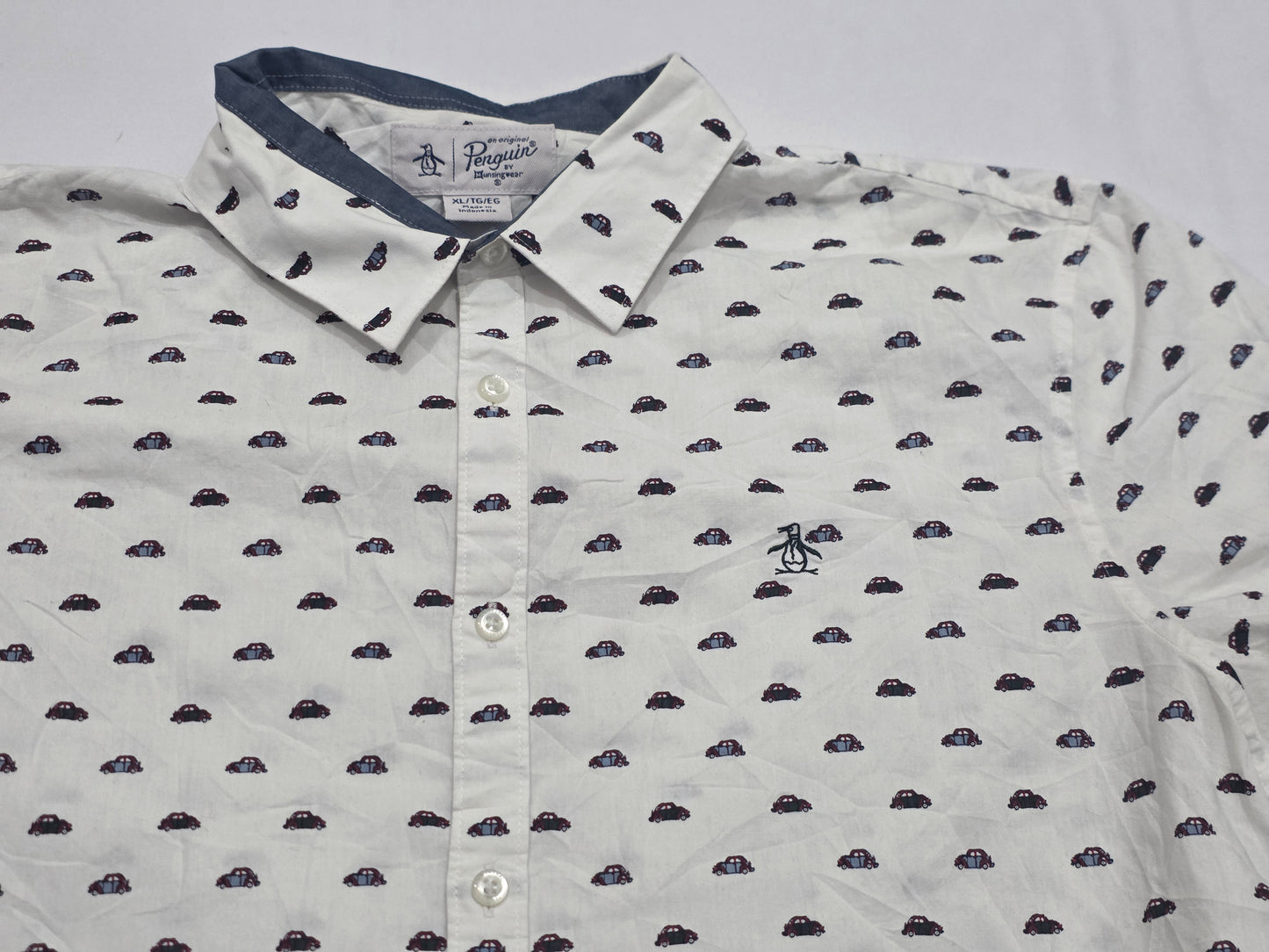 Camisa Manga Corta Penguin Xgrande Xl Blanca Carro
