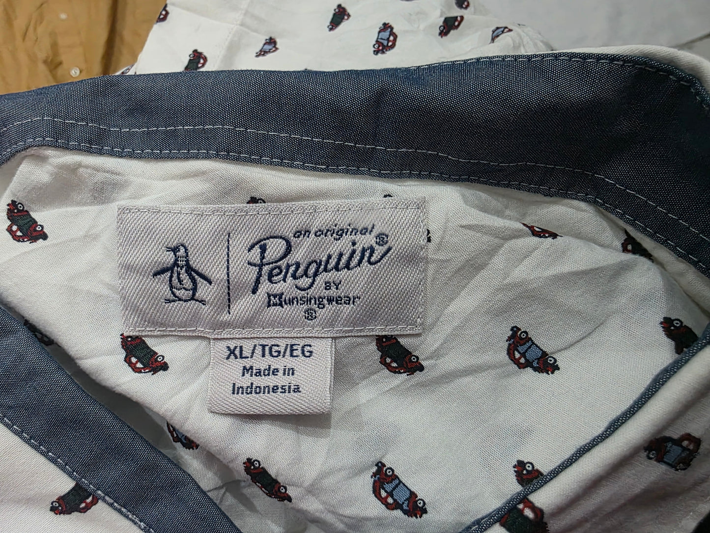 Camisa Manga Corta Penguin Xgrande Xl Blanca Carro