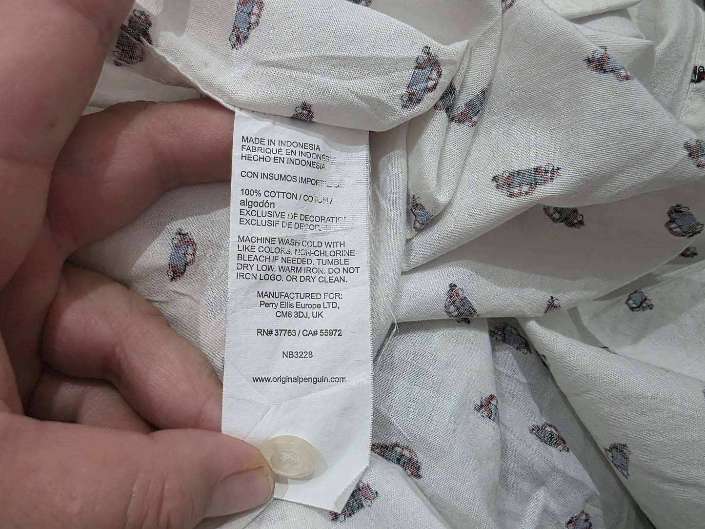 Camisa Manga Corta Penguin Xgrande Xl Blanca Carro