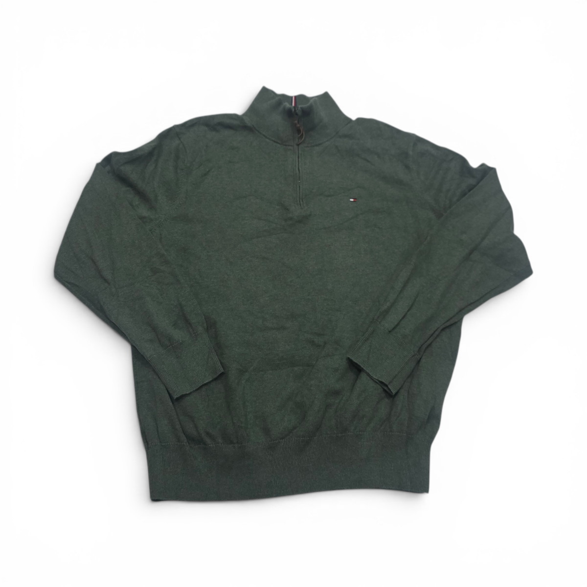 Sueter Cierre Corto Tommy Hilfiger Xgrande Xl Verde
