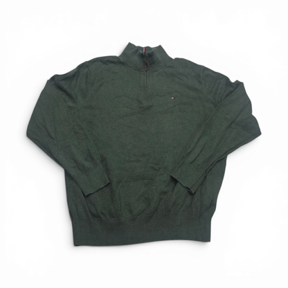 Sueter Cierre Corto Tommy Hilfiger Xgrande Xl Verde