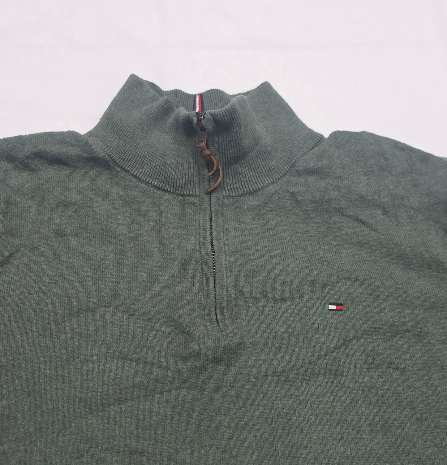 Sueter Cierre Corto Tommy Hilfiger Xgrande Xl Verde