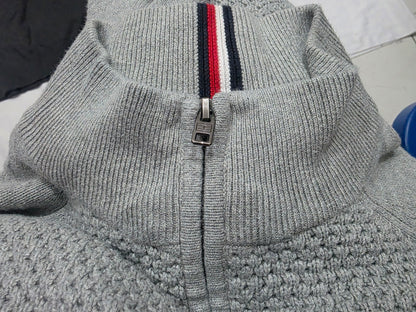 Sueter Cierre Corto Tommy Hilfiger Xgrande Xl Gris Claro