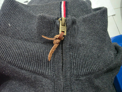 Sueter Cierre Corto Tommy Hilfiger Xgrande Xl Gris Oscuro