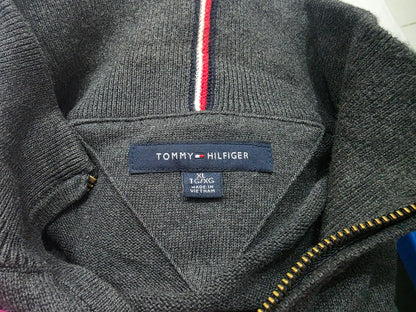 Sueter Cierre Corto Tommy Hilfiger Xgrande Xl Gris Oscuro