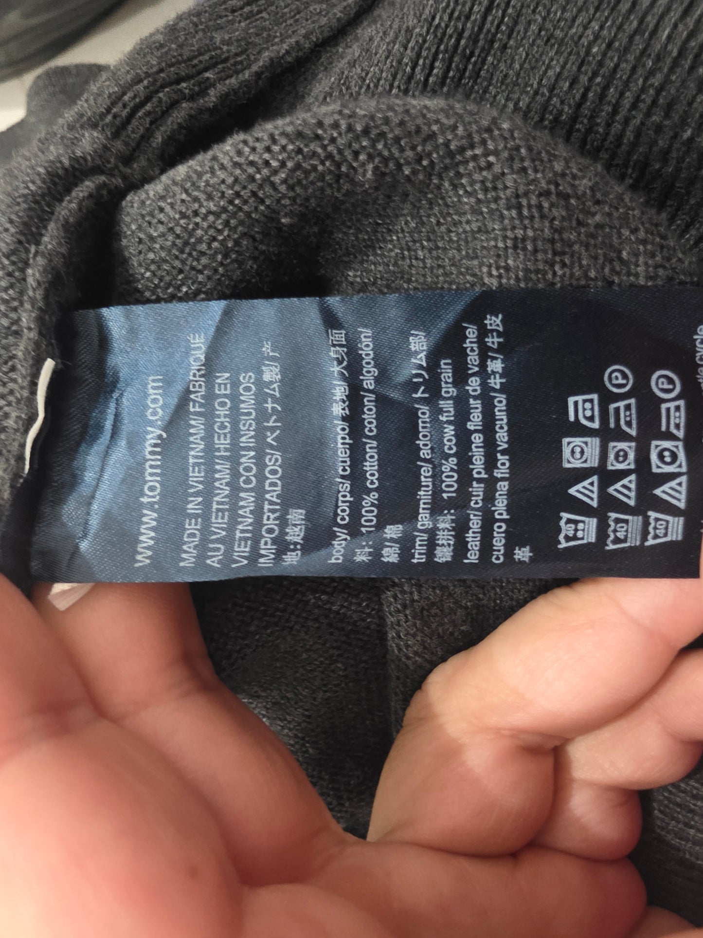 Sueter Cierre Corto Tommy Hilfiger Xgrande Xl Gris Oscuro