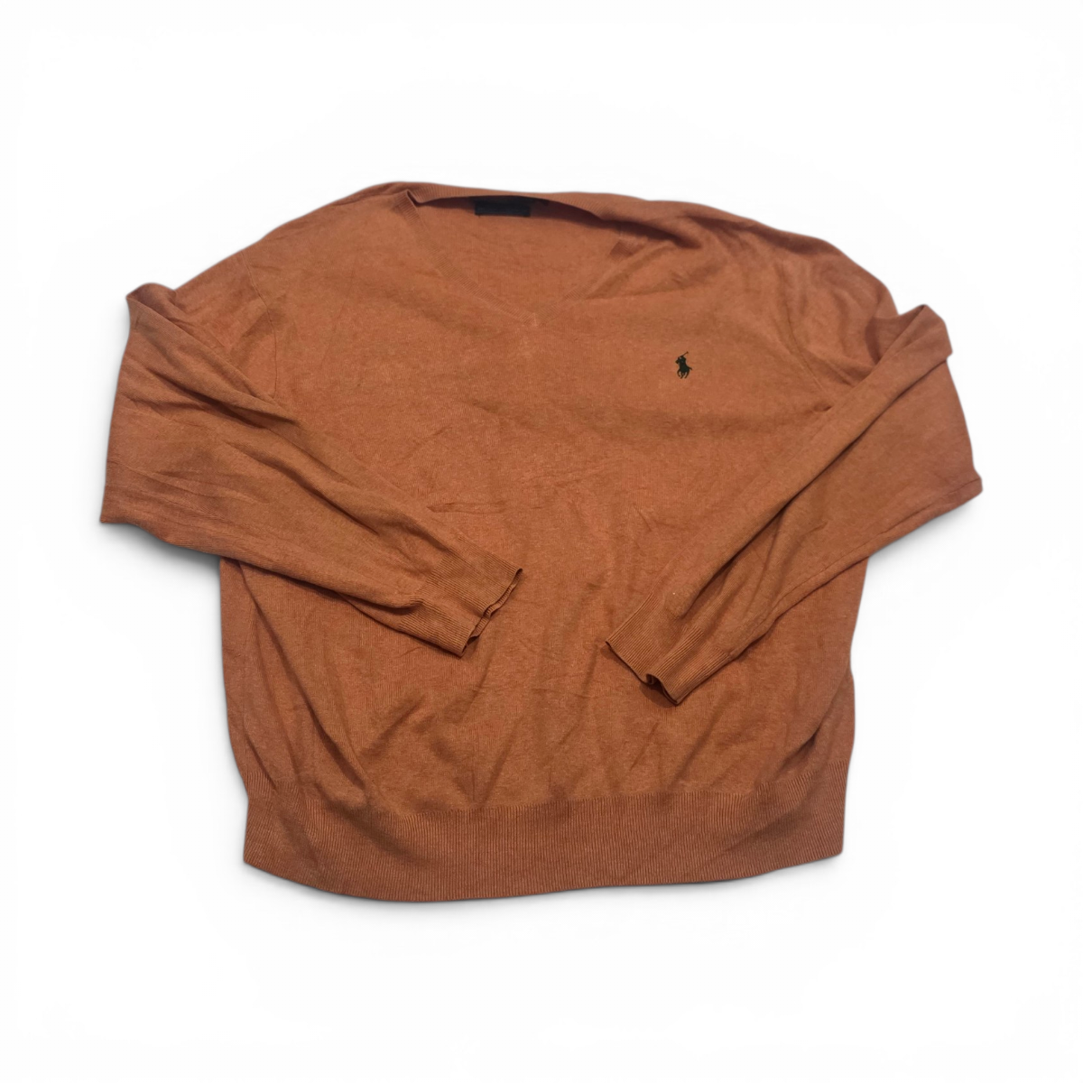 Sueter Ralph Lauren Xgrande Xl Naranja Pony Azul