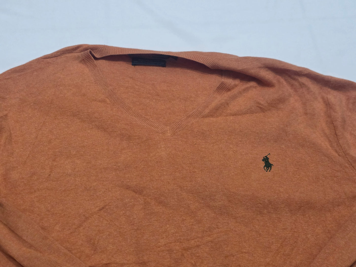 Sueter Ralph Lauren Xgrande Xl Naranja Pony Azul