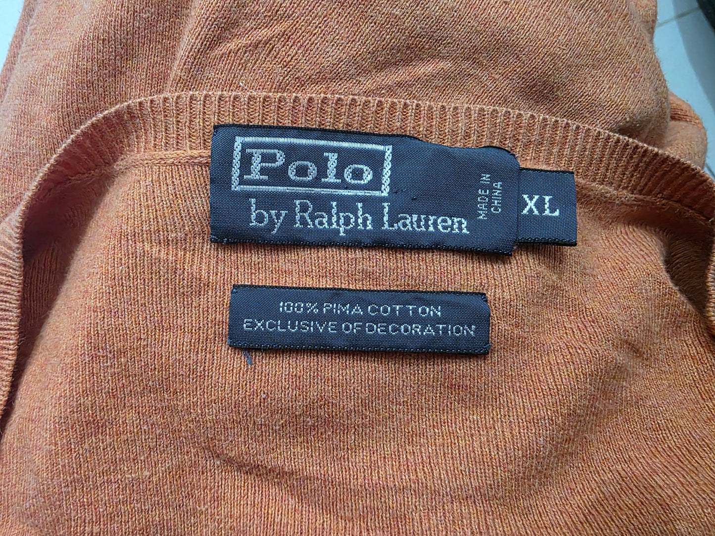 Sueter Ralph Lauren Xgrande Xl Naranja Pony Azul