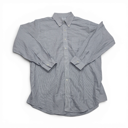 Camisa Brooks Brothers Xl 17 /35 Blanco Linea Azul Y Verde