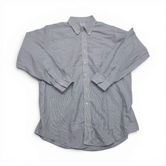 Camisa Brooks Brothers Xl 17 /35 Blanco Linea Azul Y Verde