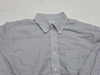 Camisa Brooks Brothers Xl 17 /35 Blanco Linea Azul Y Verde