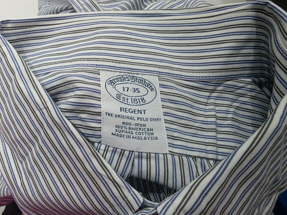 Camisa Brooks Brothers Xl 17 /35 Blanco Linea Azul Y Verde