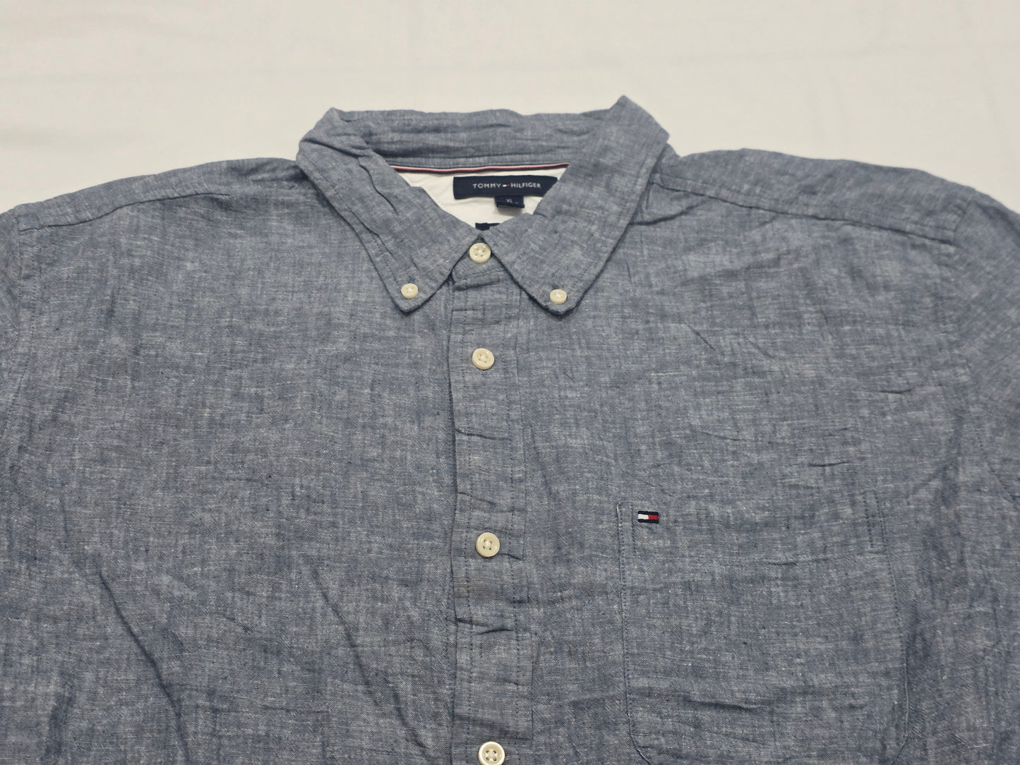 Camisa Manga Corta Tommy Hilfiger Xgrande Xl Azul