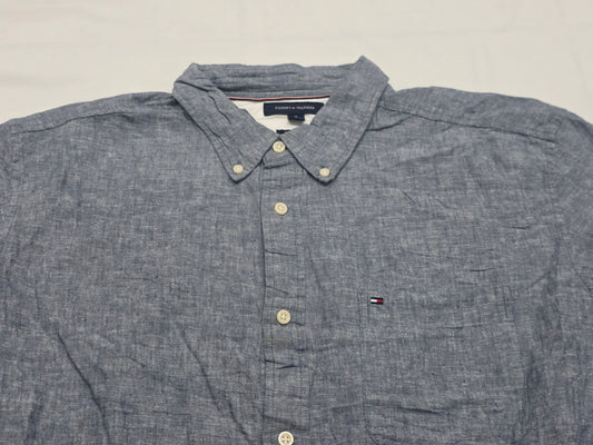 Camisa Manga Corta Tommy Hilfiger Xgrande Xl Azul