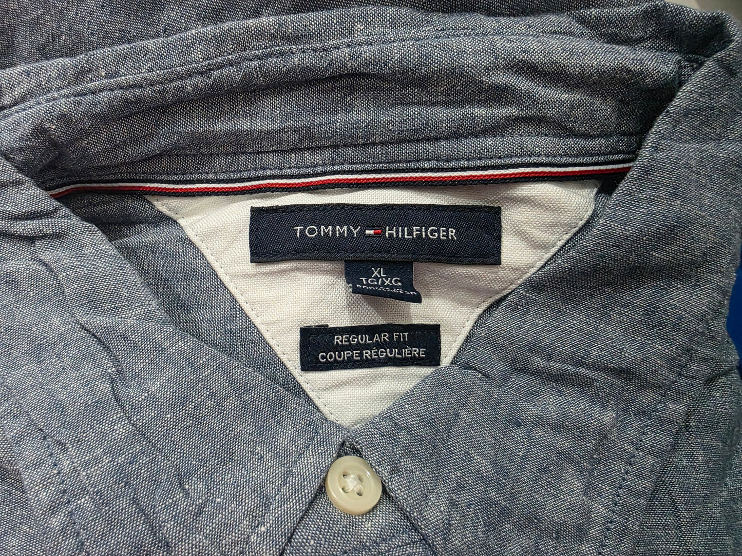Camisa Manga Corta Tommy Hilfiger Xgrande Xl Azul