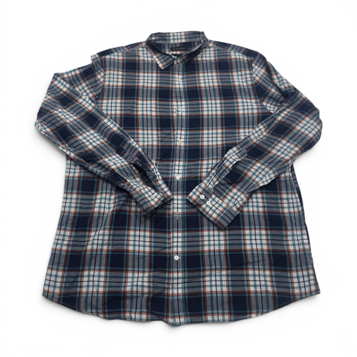 Camisa Tall Silmfit Banana Republic 2xl Cuadro Azul