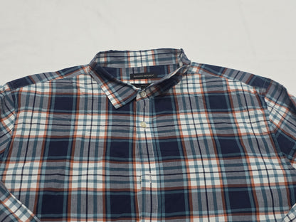 Camisa Tall Silmfit Banana Republic 2xl Cuadro Azul
