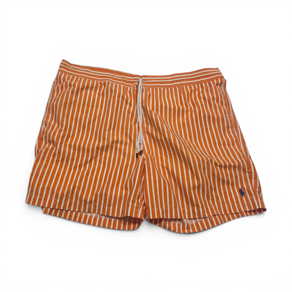 Bermuda Ralph Lauren Xxl Naranja Lineas Pony Azul Banador