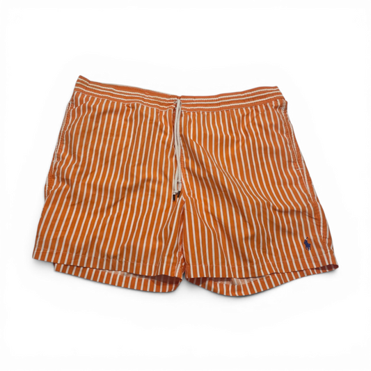 Bermuda Ralph Lauren Xxl Naranja Lineas Pony Azul Banador