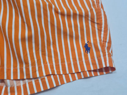 Bermuda Ralph Lauren Xxl Naranja Lineas Pony Azul Banador