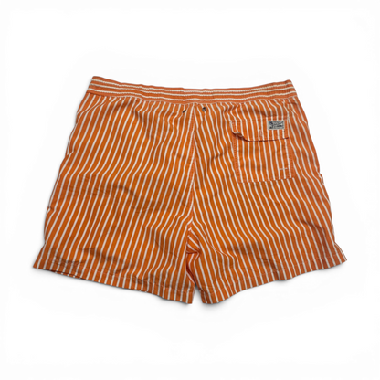 Bermuda Ralph Lauren Xxl Naranja Lineas Pony Azul Banador