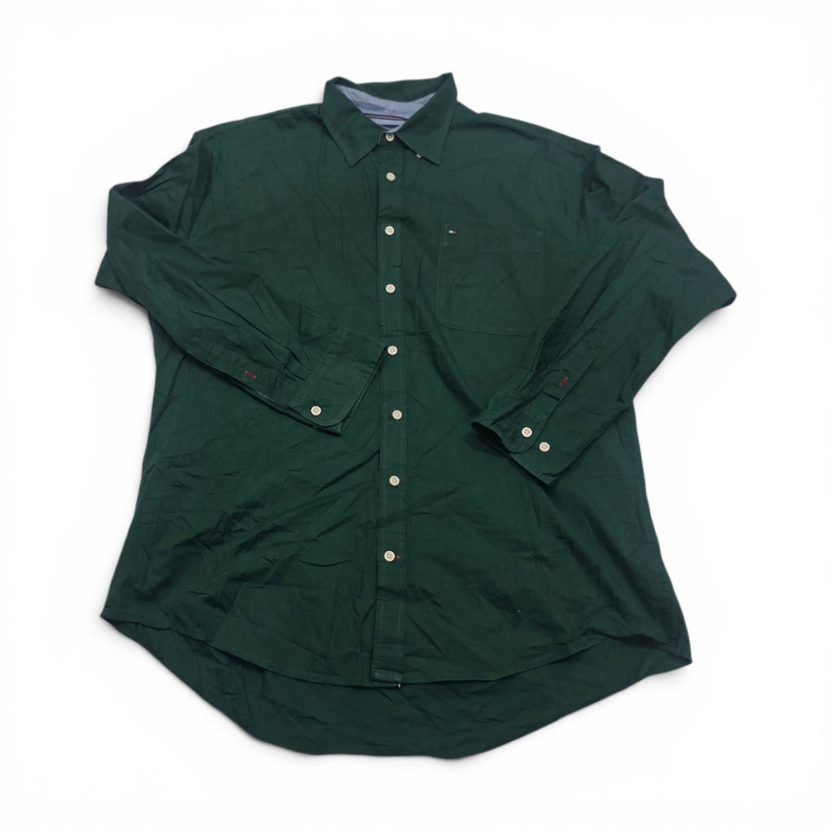 Camisa Custom Fit Tommy Hilfiger Xxl Verde