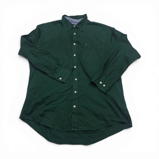 Camisa Custom Fit Tommy Hilfiger Xxl Verde