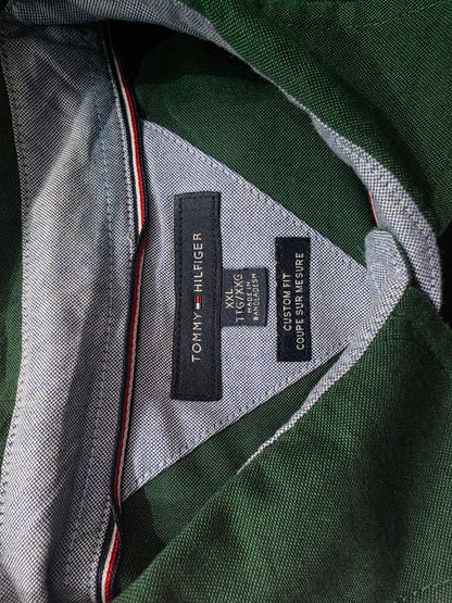 Camisa Custom Fit Tommy Hilfiger Xxl Verde
