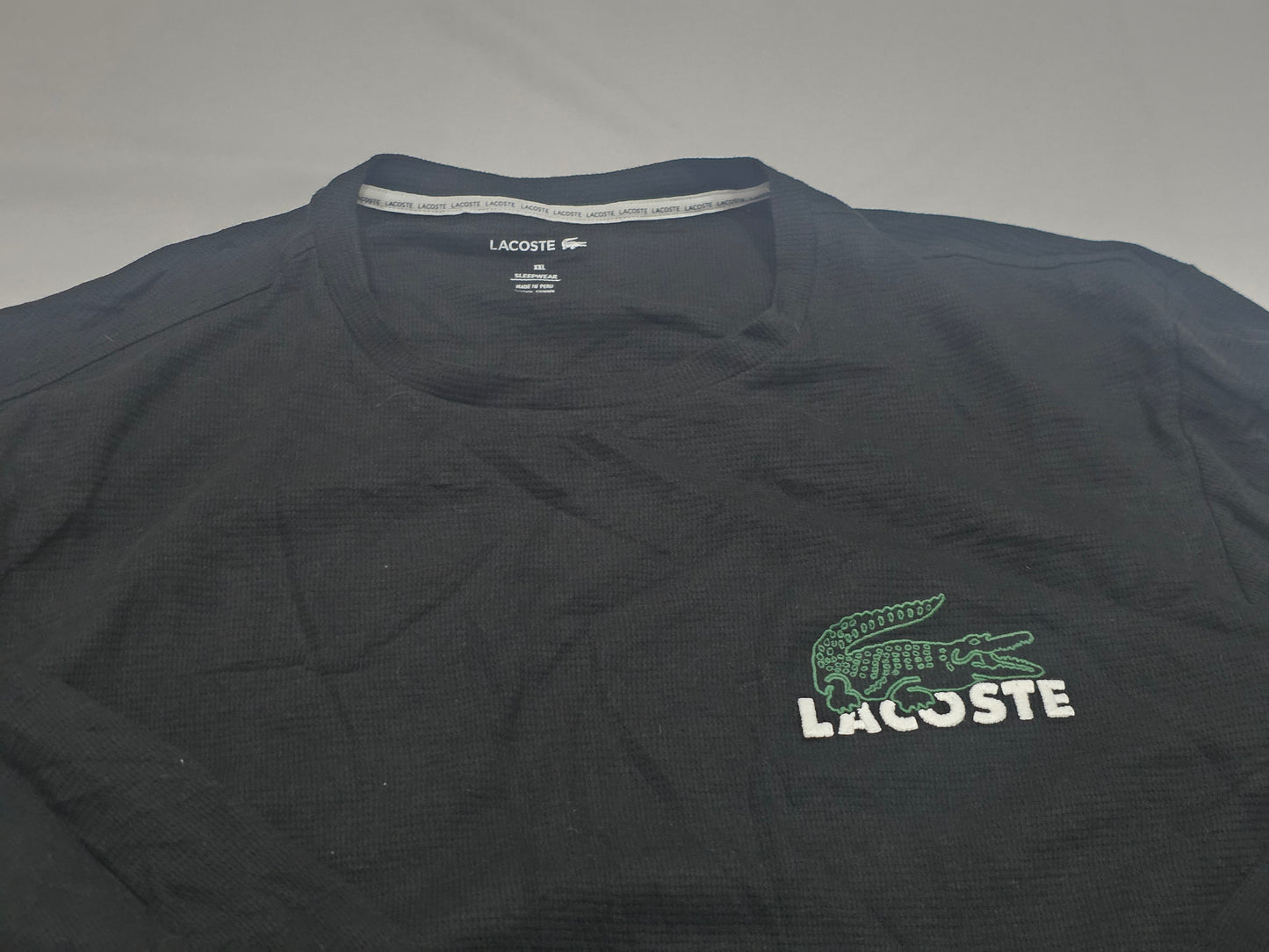 Playera Manga Larga Lacoste Xxl Negro
