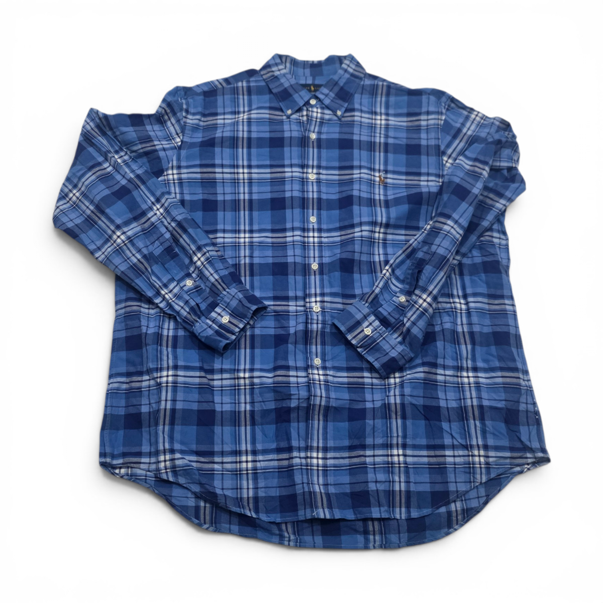 Camisa Ralph Lauren Xxl Cuadro Azul Pony Colores