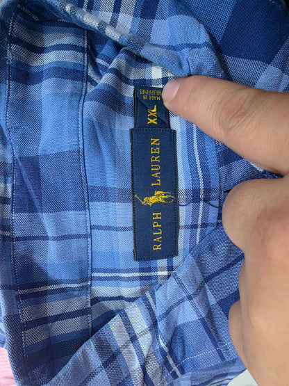 Camisa Ralph Lauren Xxl Cuadro Azul Pony Colores