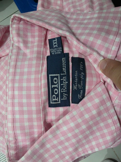 Camisa Ralph Lauren Xxl Cuadro Rosa Y Blanco