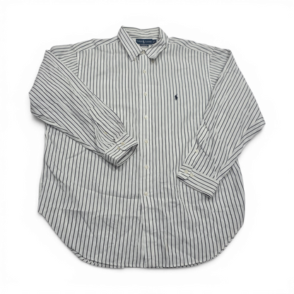 Camisa Ralph Lauren 18 34/35 Blanco Lineas Negro Pony Negro
