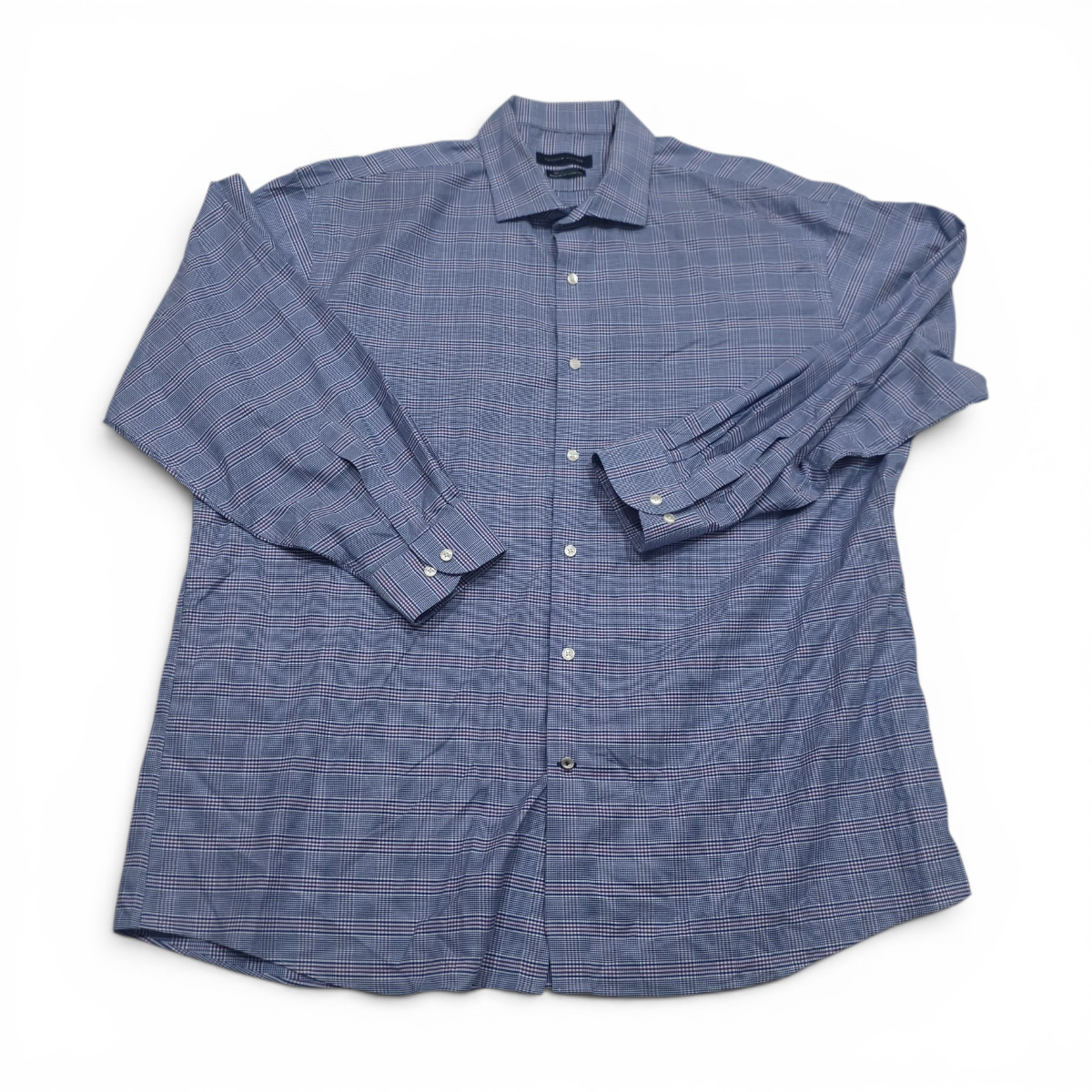 Camisa Tommy Hilfiger 18 1/2 34/35 Cuadro Azul Y Lila
