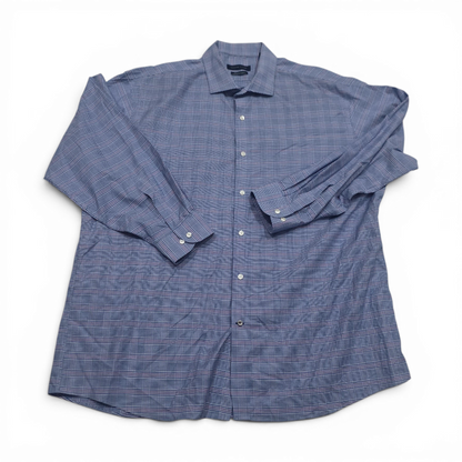 Camisa Tommy Hilfiger 18 1/2 34/35 Cuadro Azul Y Lila