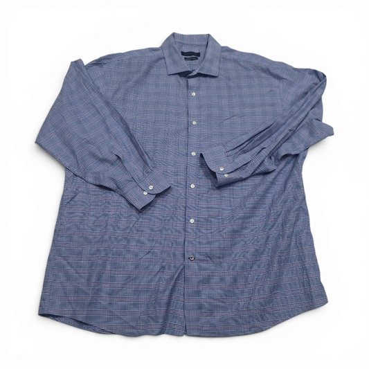 Camisa Tommy Hilfiger 18 1/2 34/35 Cuadro Azul Y Lila