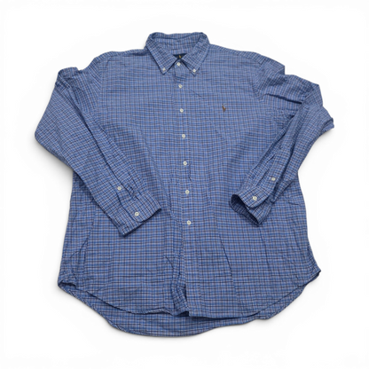 Camisa Ralph Lauren Xxlcuadro Azul Y Azul Claro Pony Colores